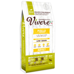 VÍVERE Adult Chicken · POLLO con arroz integral y guisantes