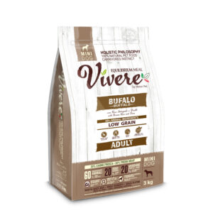 VÍVERE Adult Buffalo · BÚFALO con arroz integral y guisantes · 3kg