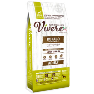 VÍVERE Adult Buffalo · BÚFALO con arroz integral y guisantes (RAZAS MEDIANAS)