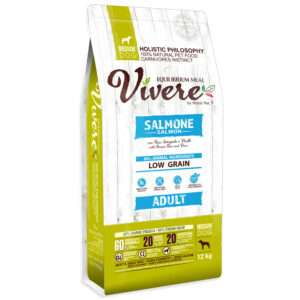 VÍVERE Adult Salmon · SALMÓN con arroz integral y guisantes (RAZAS MEDIANAS)